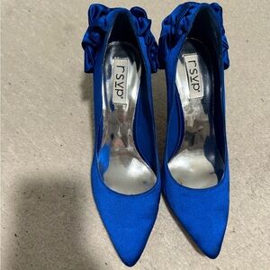 RSVP Royal Blue Satin Bow Back Pump - Size 8.5